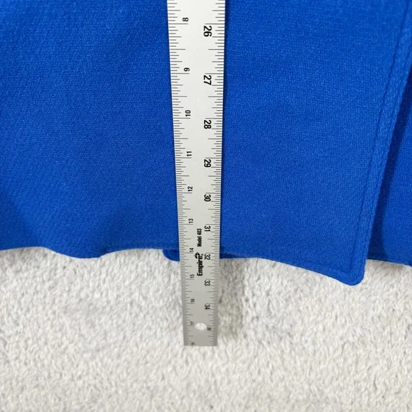 J. Crew Boulevard Trench Stadium Cloth Wool Blend Peacoat Size 4P Cobalt Blue - Picture 6 of 9